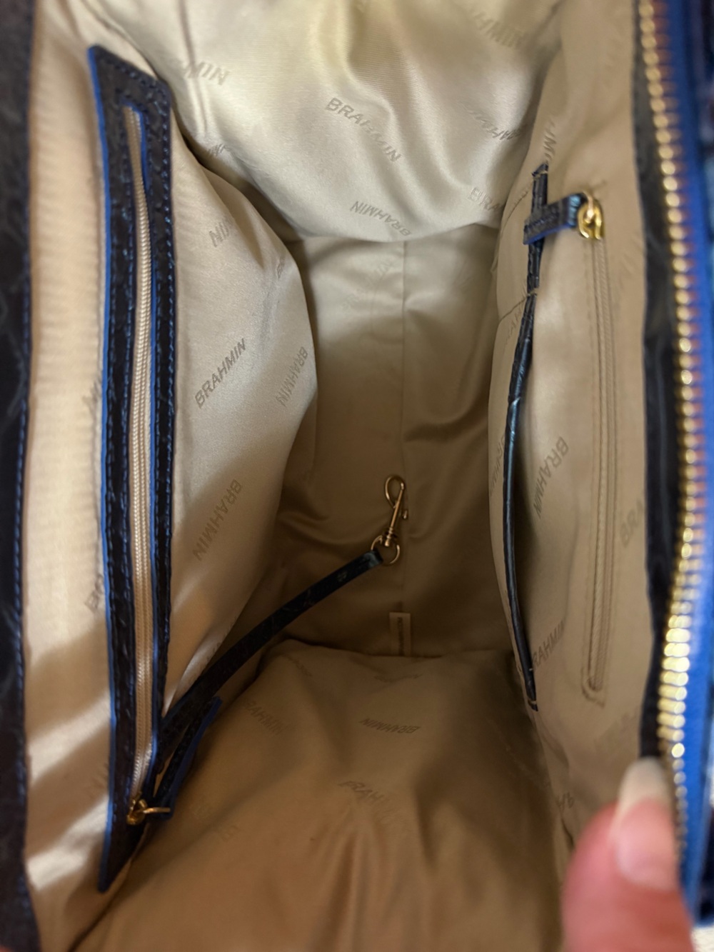 Brahmin Small Carolina Electric Blue Ateague Satchel - Picture 12 of 13